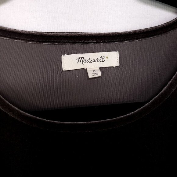 Madewell Velvet Butterfly Top Size Medium Dolman Flutter Short Sleeve - Picture 6 of 12